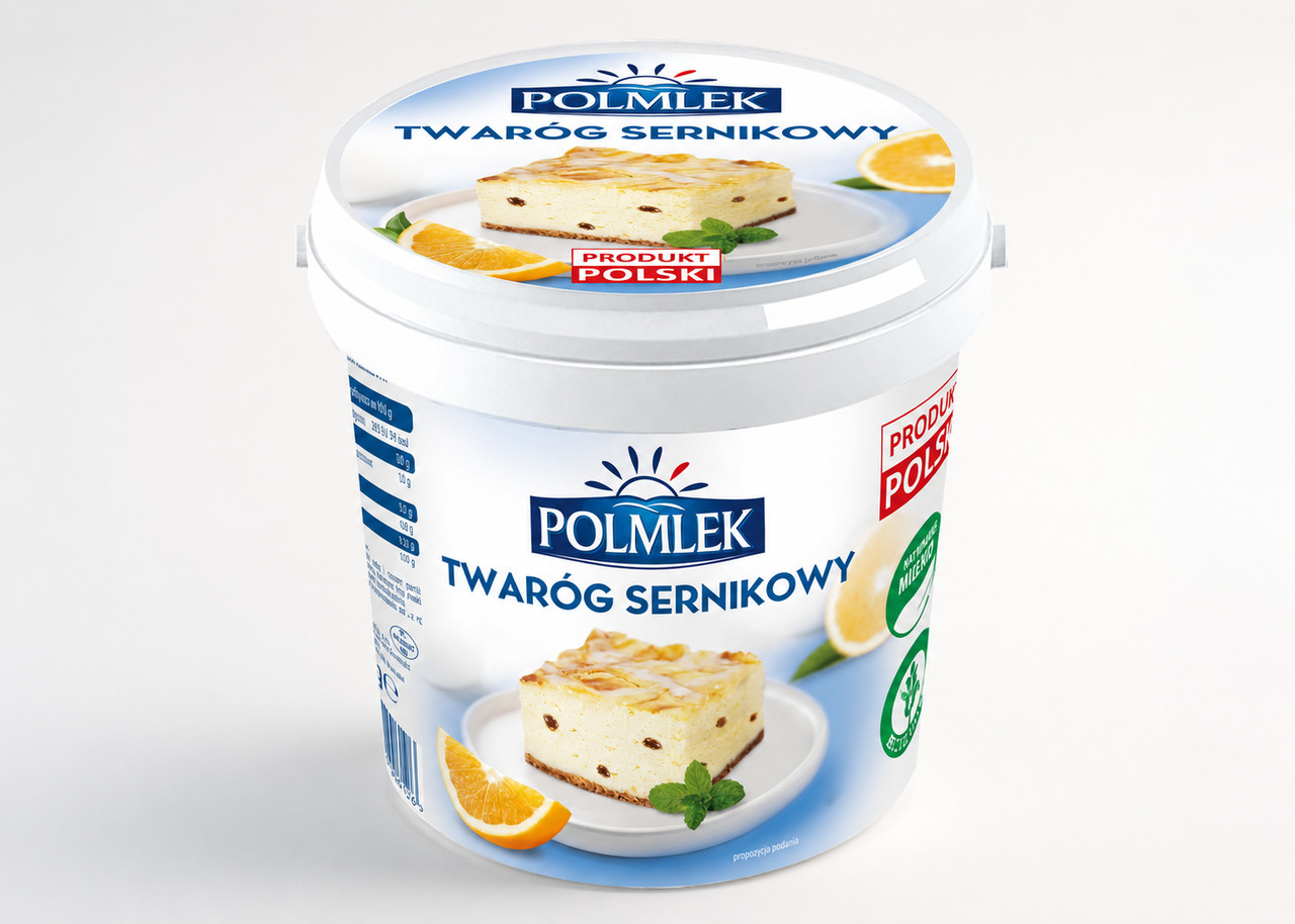 Сир-творог вершковий до Чизкейків та десертів кулінарний Polmlek Twarog sernikowy Полмлек Відро 1000г