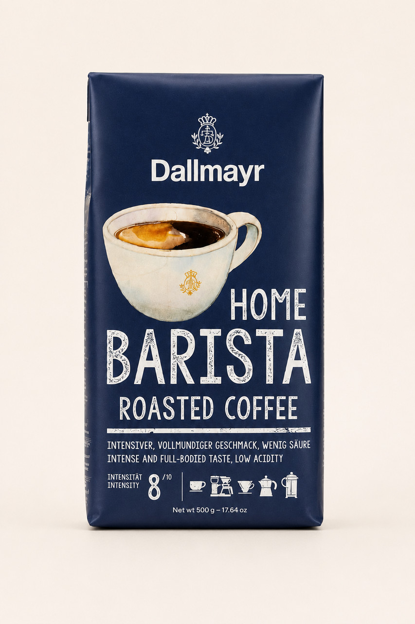 Кава мелена Dallmayr Barista Home Roasted Coffeе Деллмайер Хоум Баріста Купаж Арабіки та Робусти Інтенсивний і Насичений смак 500г