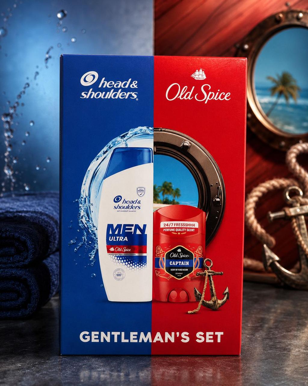 Набір Подарунок для Чоловіків H&S Gentleman’s Set Head&Shoulders plus Old Spice Хеден Сет Шампунь і Стік антиперспірант 330мл 50мл