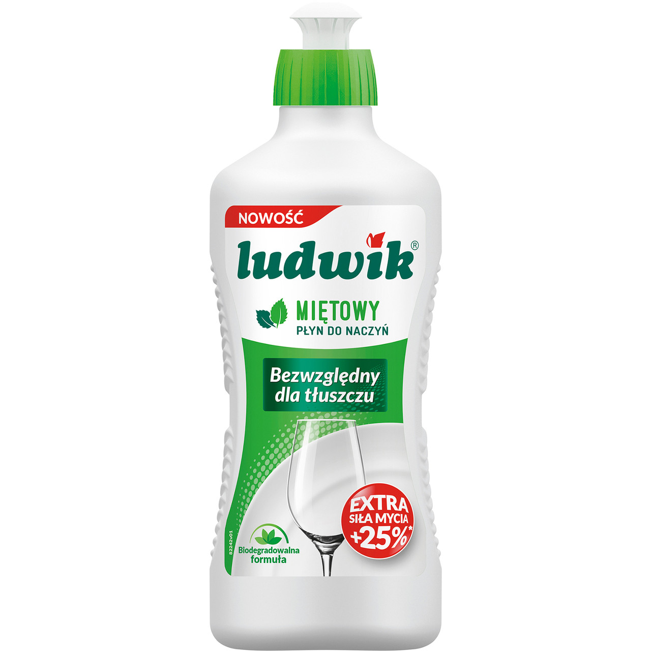 Гель для миття посуду Ludwik Extra Sila Mietowy Людвік Екстра сила Блискучий посуд аромат Мята 900г