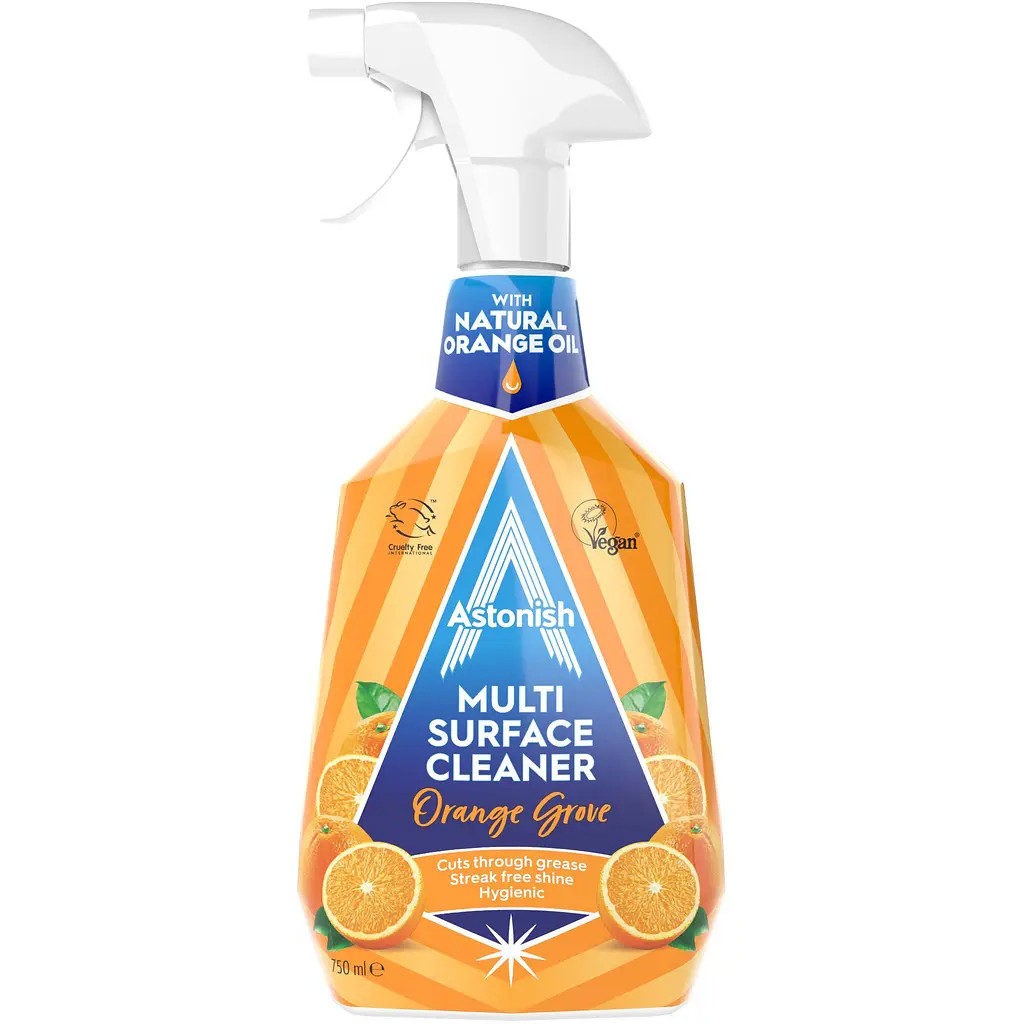 Засіб очистки Мульти поверхонь Універсальний Спрей Astonish Multi surface natural Oils Orange Grove Астоніш Антижир Апельсин 750мл