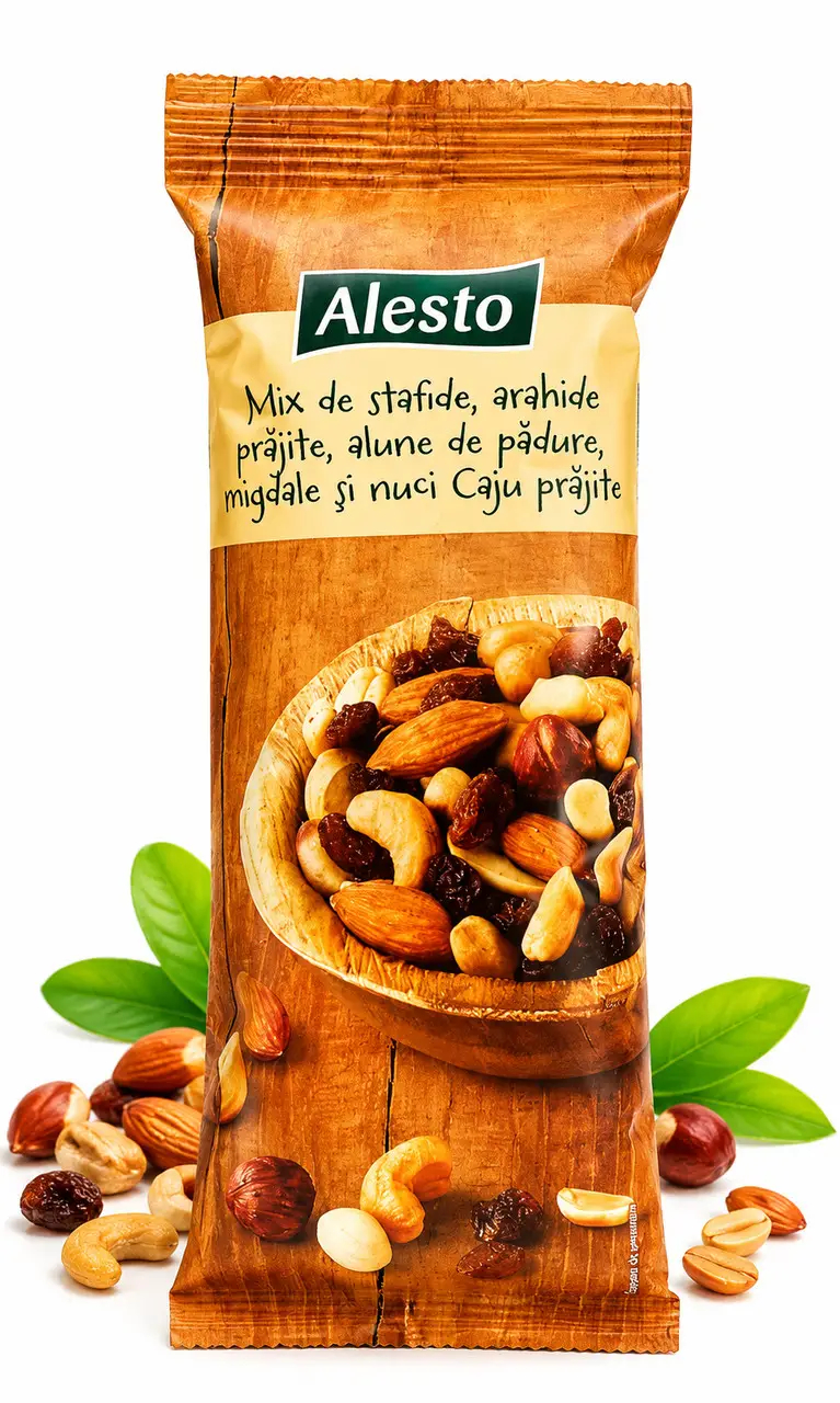 Суміш Горіхів та сухофруктів Alesto Nuts&Fruits Mix Алесто Мікс Родзинки Арахіс Мигдаль Фундук Кеш'ю Пакет 100г