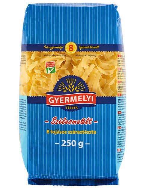 Макарони Локшина 8 яєць Gyermelyi 8 Tojasos szarazteszta Pasta Дьермелі паста середня 250г