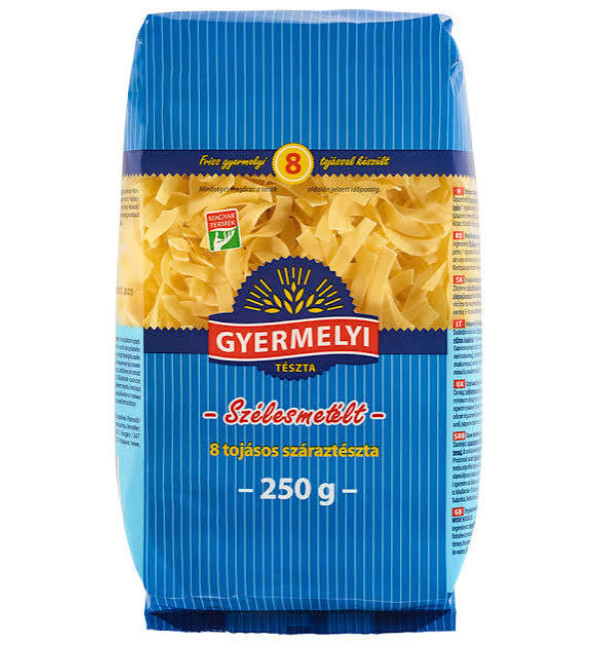 Макарони Локшина 8 яєць Gyermelyi 8 Tojasos szarazteszta Pasta Дьермелі паста середня 250г