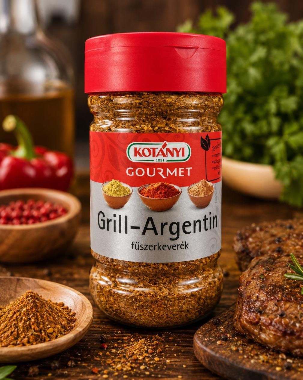 Приправа до грилю Суміш спецій Професійна по-Аргентинськи Kotanyi Gourmet Grill-Argentina Котані до стейків Свинина та Птиця 900г