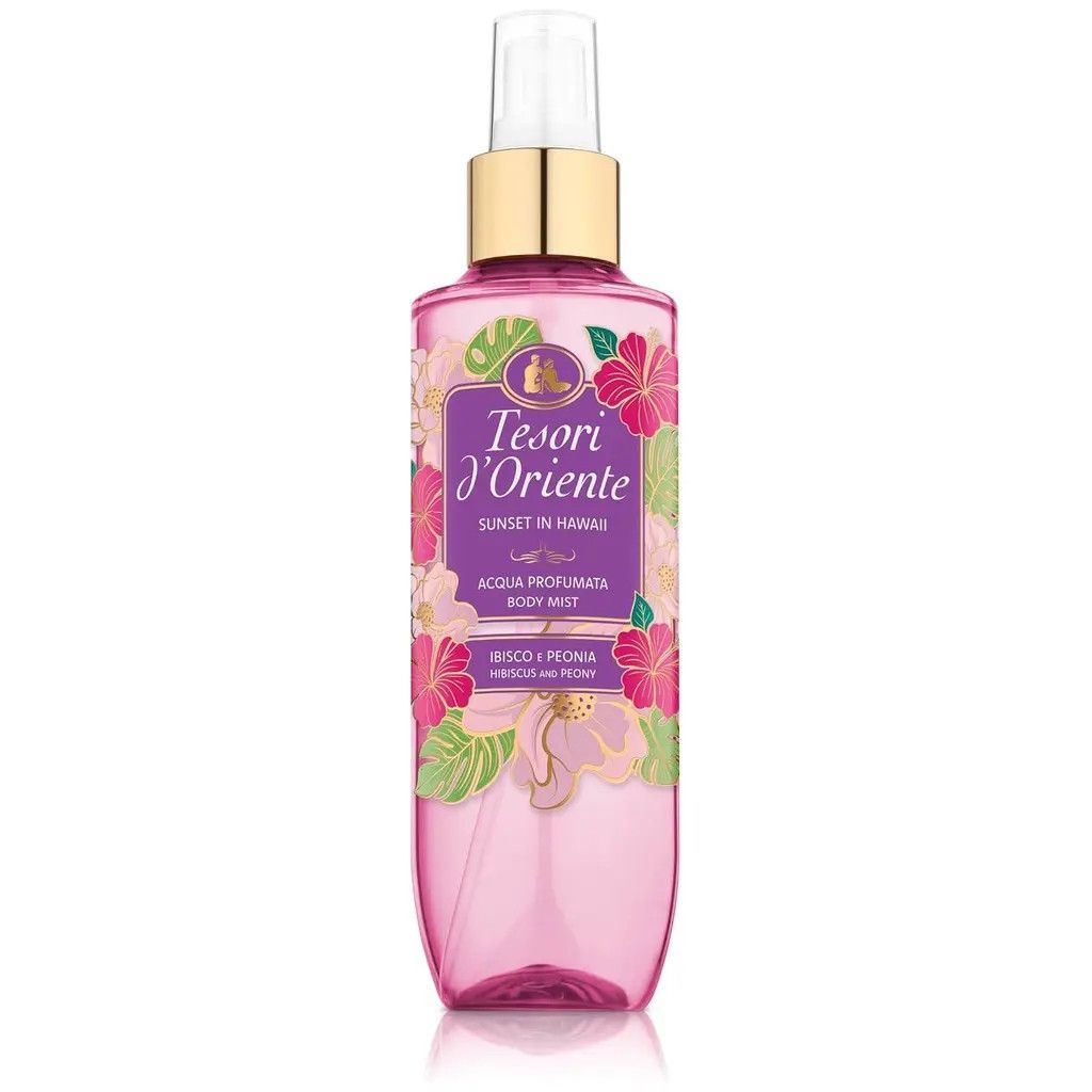 Парфумований Міст ароматизована вода для тіла Tesori d'Oriente Sunset in Hawaii body mist Тесорі Захід сонця на Гаваях спрей 200мл