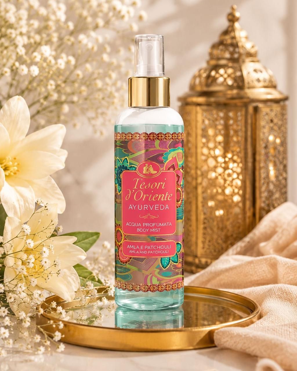 Парфумований Міст ароматизована вода для тіла Tesori d'Oriente Ayurveda body mist Тесорі Аюрведа Амла та пачулі спрей 200мл