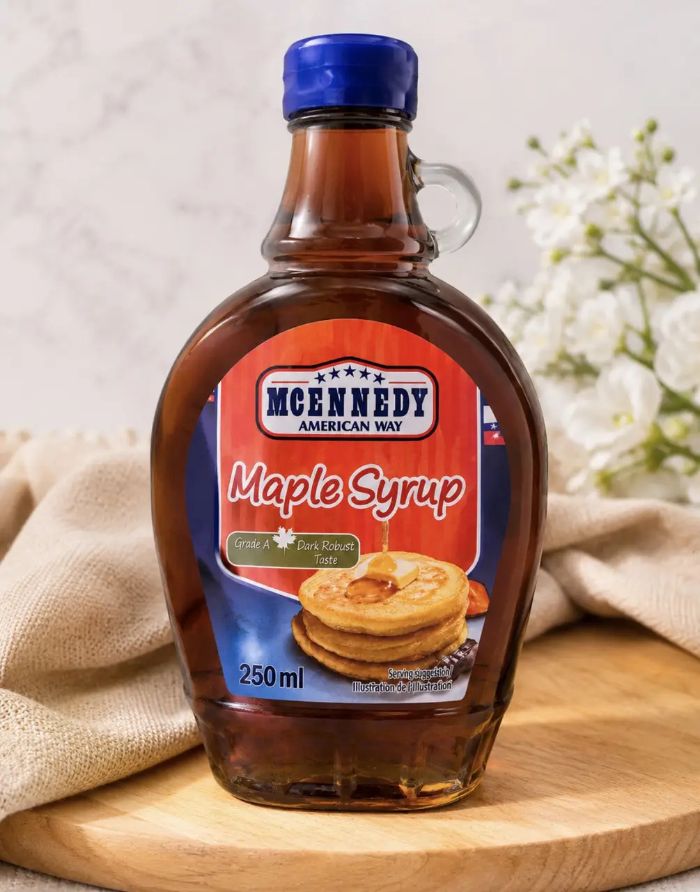 Кленовий сироп McENNEDY American Way Maple Sirup Grade A Dark&Robust МакЕнеді десертний міні Фляжка з ручкою 250мл