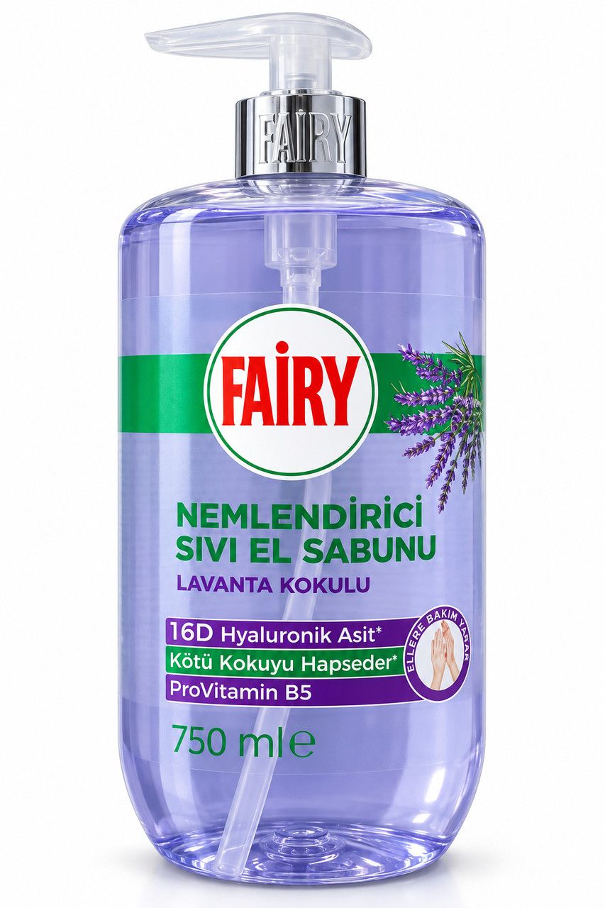 Мило-крем рідке для рук зволожуюче Fairy Lavanta Kokulu Sıvı El Sabunu Hyaluronic Acid Provitamin B5 Фейрі Лаванда дозатором 750мл