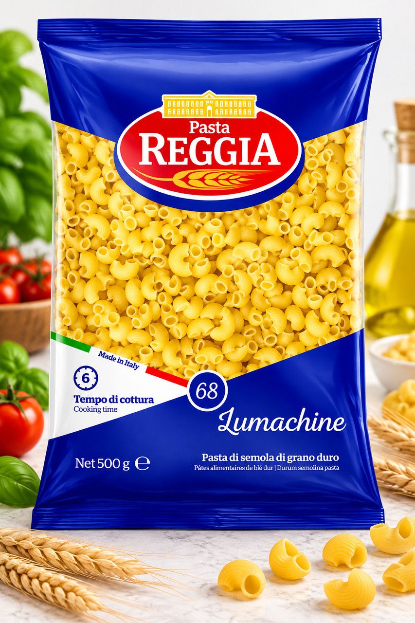 Макарони Лумачіне Pasta Reggia №68 Lumachine Паста Реджіа Равлики з твердих сортів пшениці Пакет 500г
