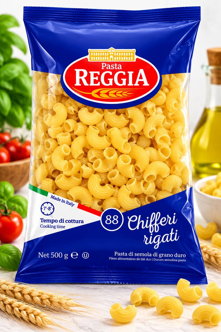 Макарони Кіффері Рігаті Pasta Reggia №88 Chifferi Rigati Паста Реджіа Ріжки рифлені з твердих сортів пшениці Пакет 500г