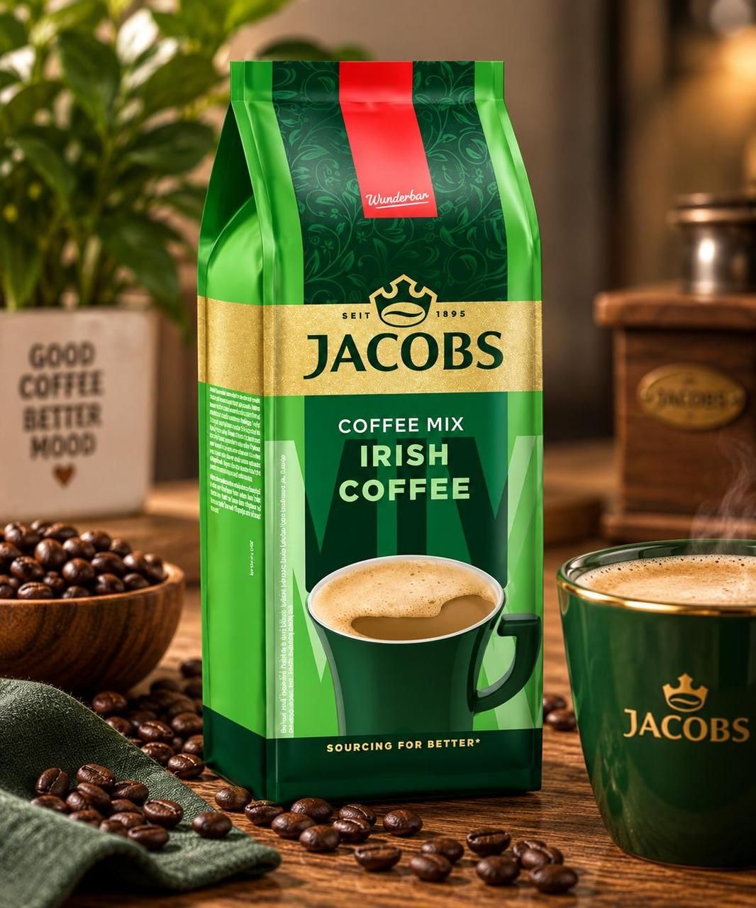 Кавовий напій розчинний Jacobs Coffee Mix Irish Coffee Джейкобс Якобс Ірландський мікс з вершковим смаком Пакет 450г