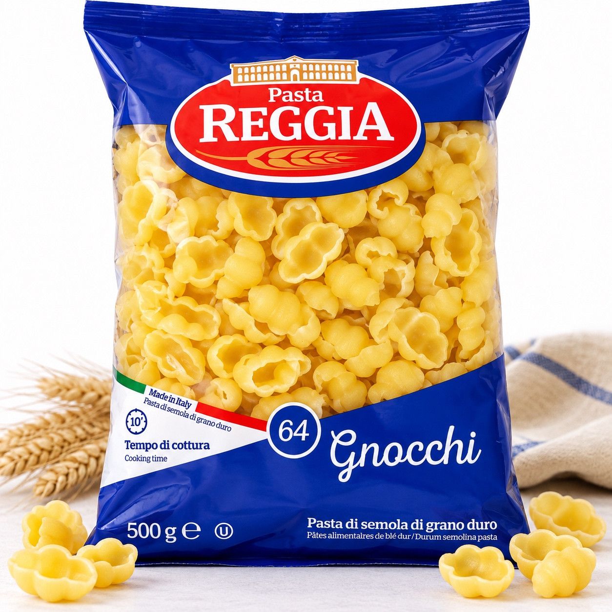 Макарони Гноччі Мушлі Pasta Reggia №64 Gnocchi Реджія Паста Макарони Черепашки Пшеничні Тверді сорти Пакет 500г