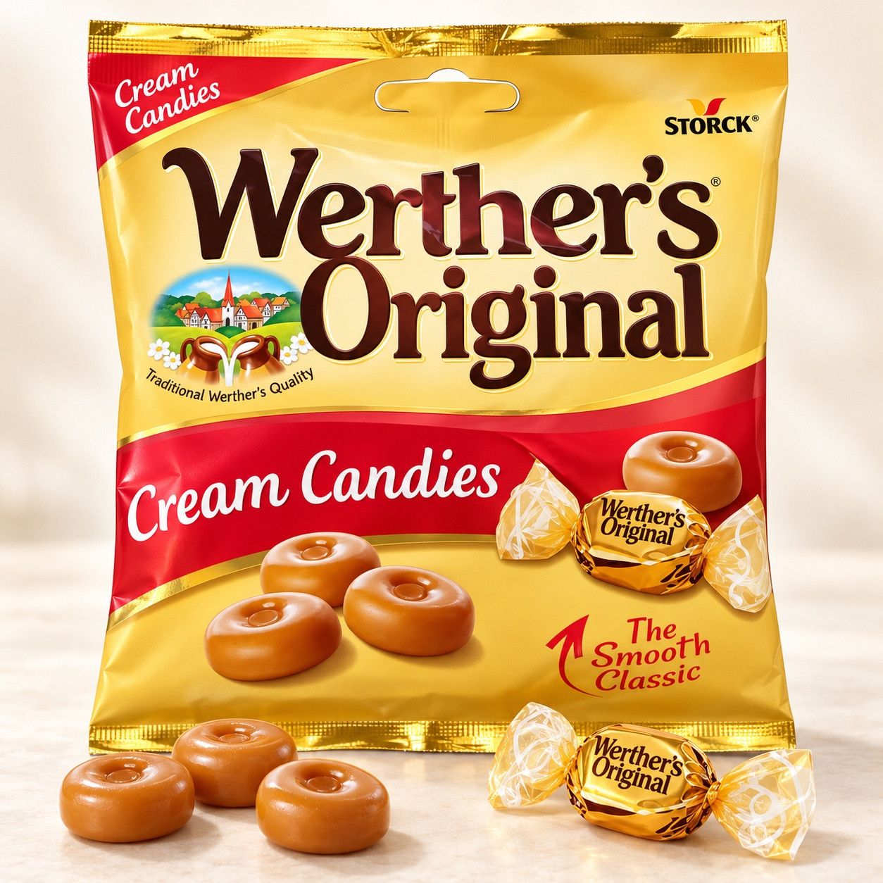 Цукерки Карамель Werther’s Original Cream Candies The Smooth Classic Вертерс Оріджинал класична вершкова карамель 90г