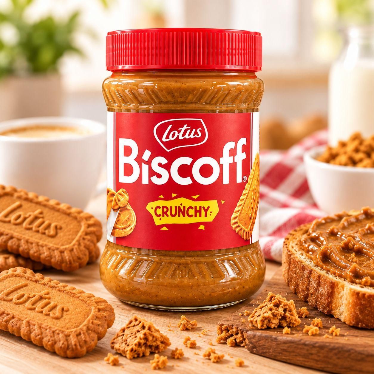 Паста карамельна Lotus Biscoff Crunchy Лотус Біскофф Кранчі з шматочками карамельного печива для тостів млинців і десертів 400г