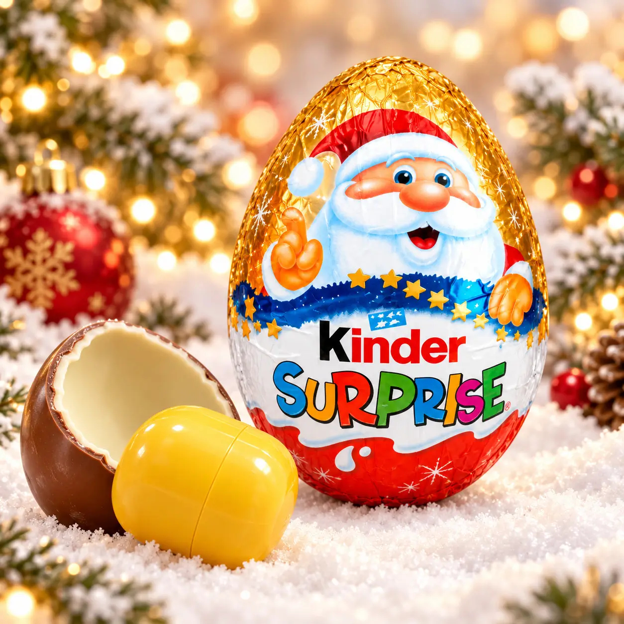 Шоколадне Яйце з Іграшкою Kinder Surprise Christmas Santa Кіндер Сюрприз Санта Новорічне Молочний Шоколад Молочний Шар 1шт 20г