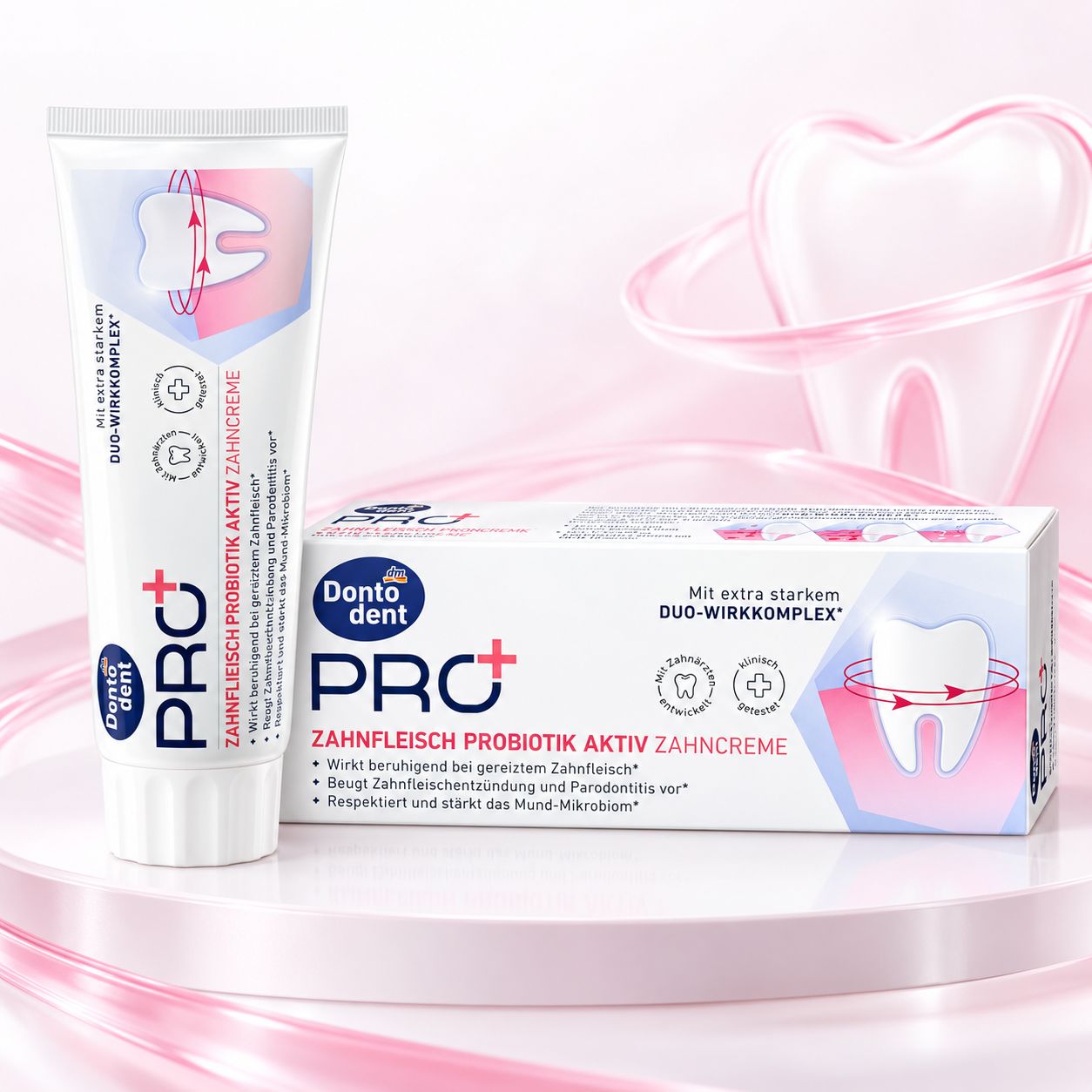 Зубна Паста Dontodent PRO+ Probiotik Aktiv Донтодент Про+ з Пробіотичним Комплексом для Ясен та Захисту від Карієсу 75мл