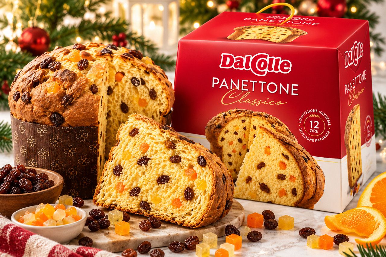 Панетоне Різдвяний Dal Colle Panettone Classico Дал Колле Класіко Італійський Кекс з Родзинками Апельсиновими Цукатами 450г