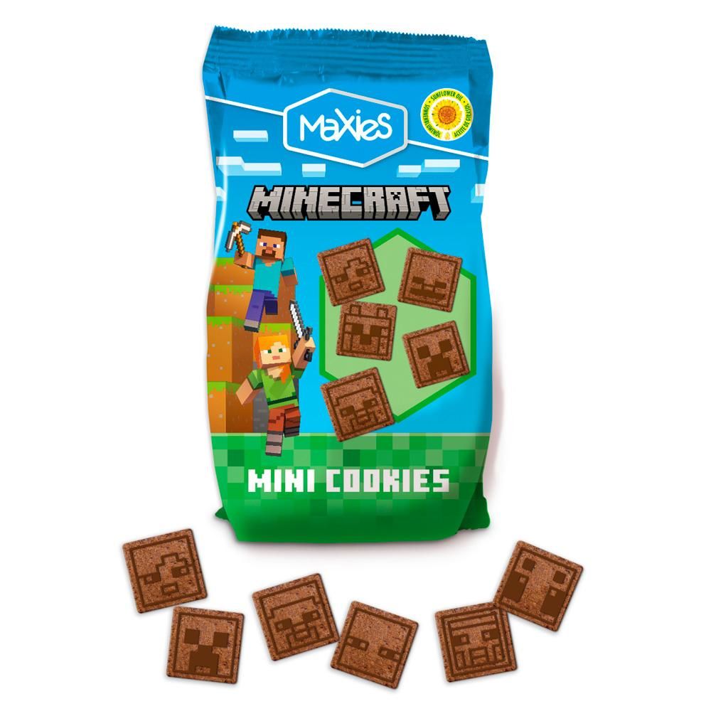 Печиво шоколадне фігурне Maxies Minecraft Mini Cookies Максіс Майнкрафт міні з какао 100г