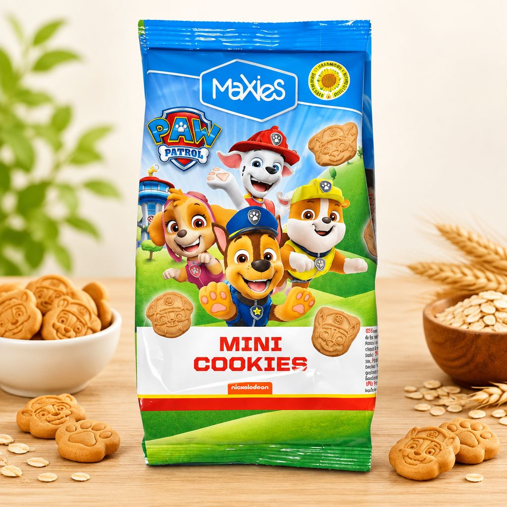 Печиво злакове фігурне MaXies Paw Patrol Mini Cookies Classic Максіс Щенячий Патруль 100г
