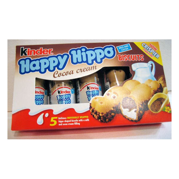 Вафельні батончики бісквітні Kinder Happy Hippo Cocoa cream Bisquit з шоколадною начинкою та кокосовим кремом 5шт 150г