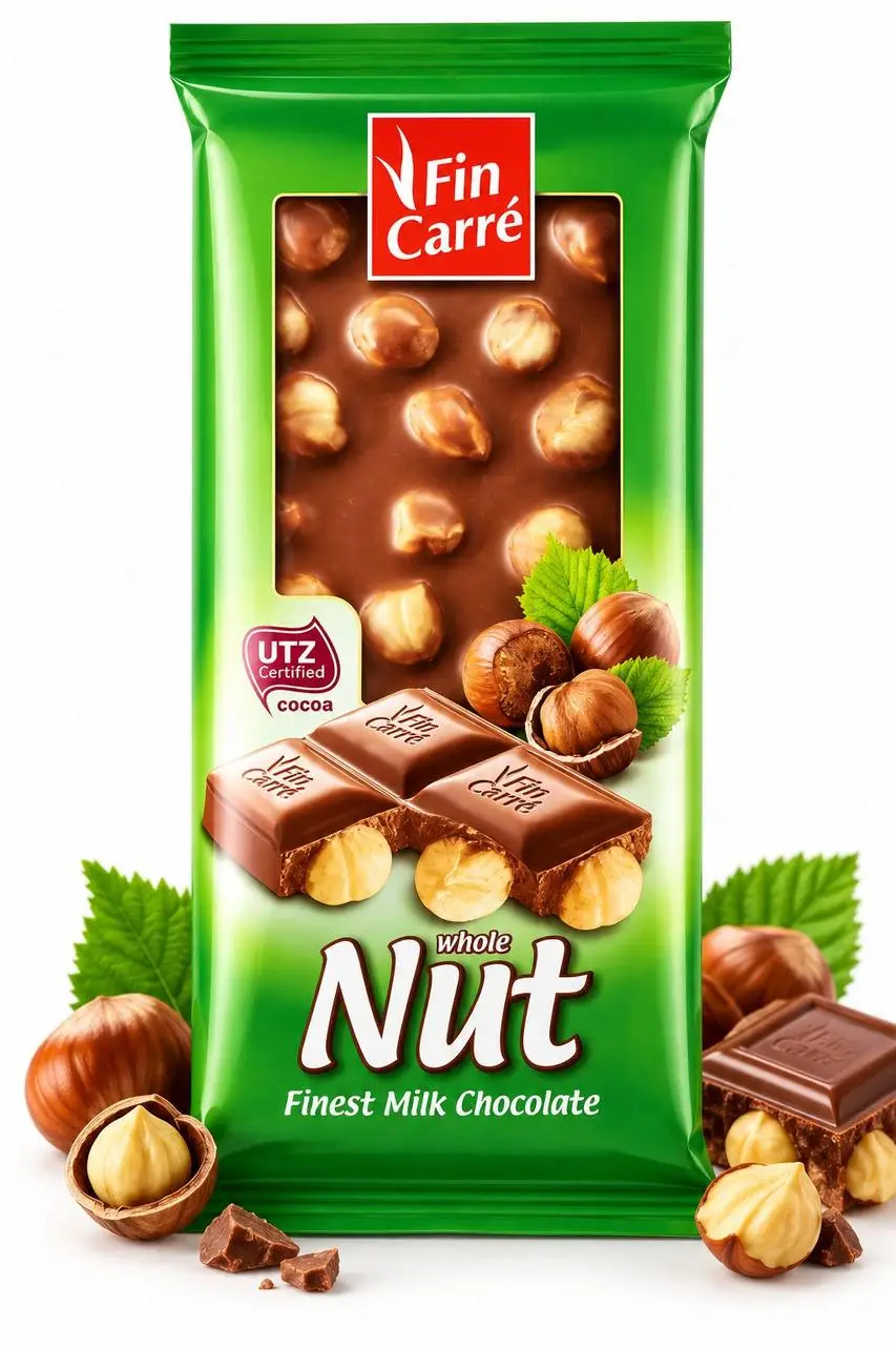 Шоколад Fin Carre з цiлим горiхом 100г