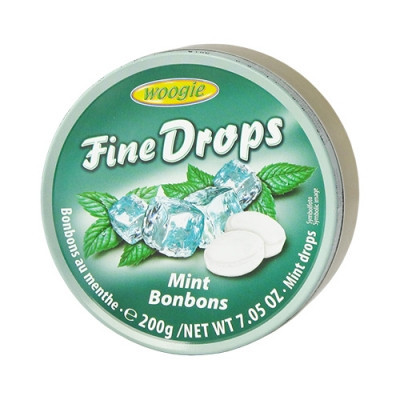 Льодяники Woogie fine drops зі смаком м'яти 200г