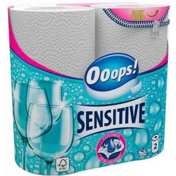 Рушники паперові Ooops Sensitive двошаровий для чутливої шкіри 2шт