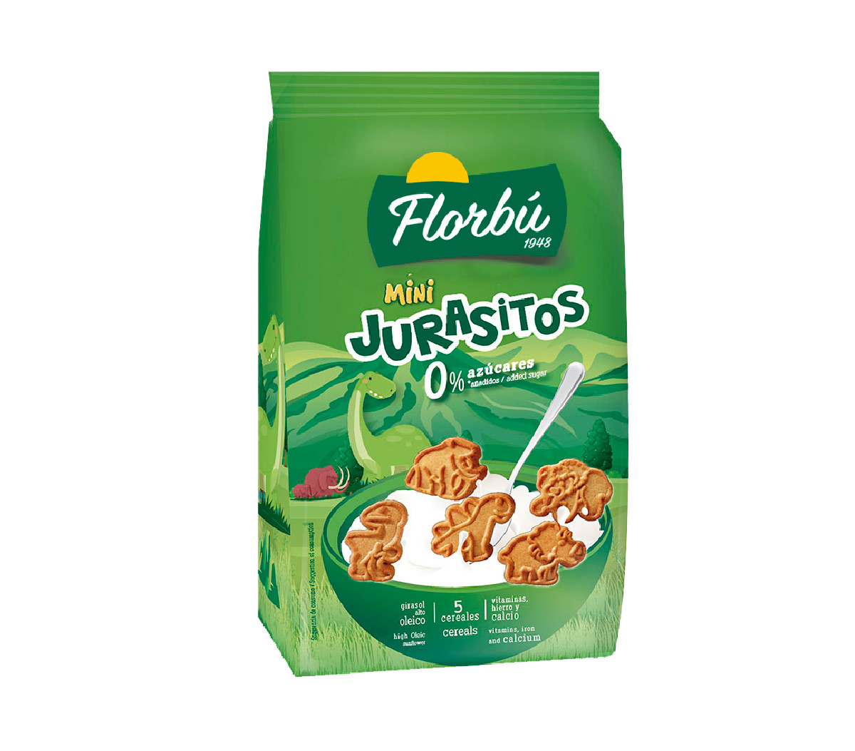 Печиво без цукру Florbu Mini Dinosaurs міні динозаври 400г