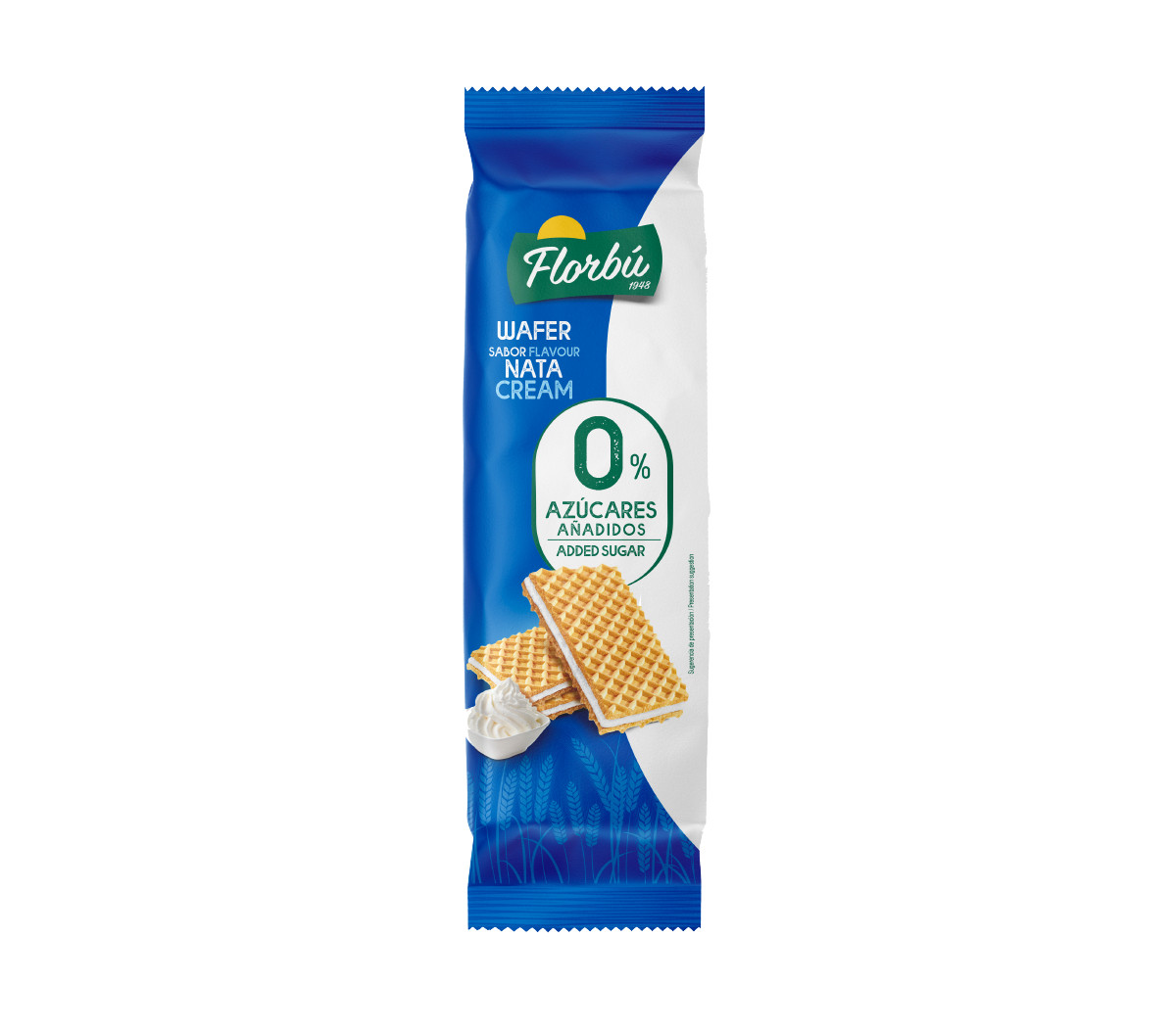 Вафлі світлі Без цукру Florbu Wafer sabor flavour Nata cream 0% sugar Флорбу з Ната заварний крем 150г