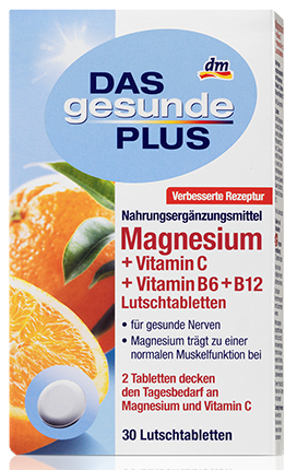 Вітаміни DAS gesunde PLUS магній вітамін C вітамін B6 plus B12 30шт 