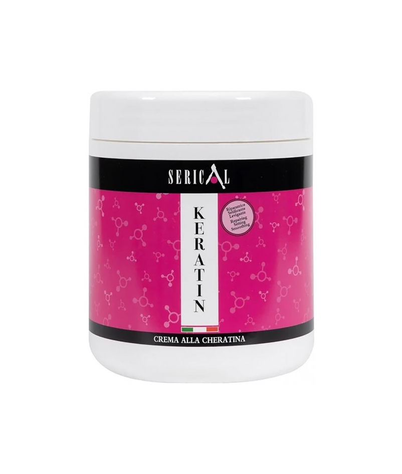 Крем-маска для волосся з Кератином Відновлення Serical Crema Alla Cheratina Серікел Бальзам для розгладження 1л