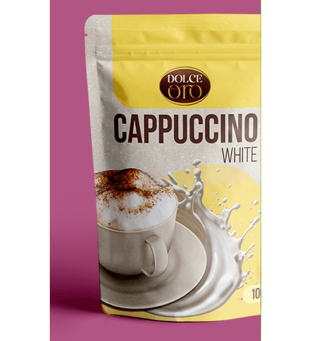 Капучіно розчинний Dolce Oro Cappuccino White Cream Дольче Оро вершковий Крем зіп Пакет 100г