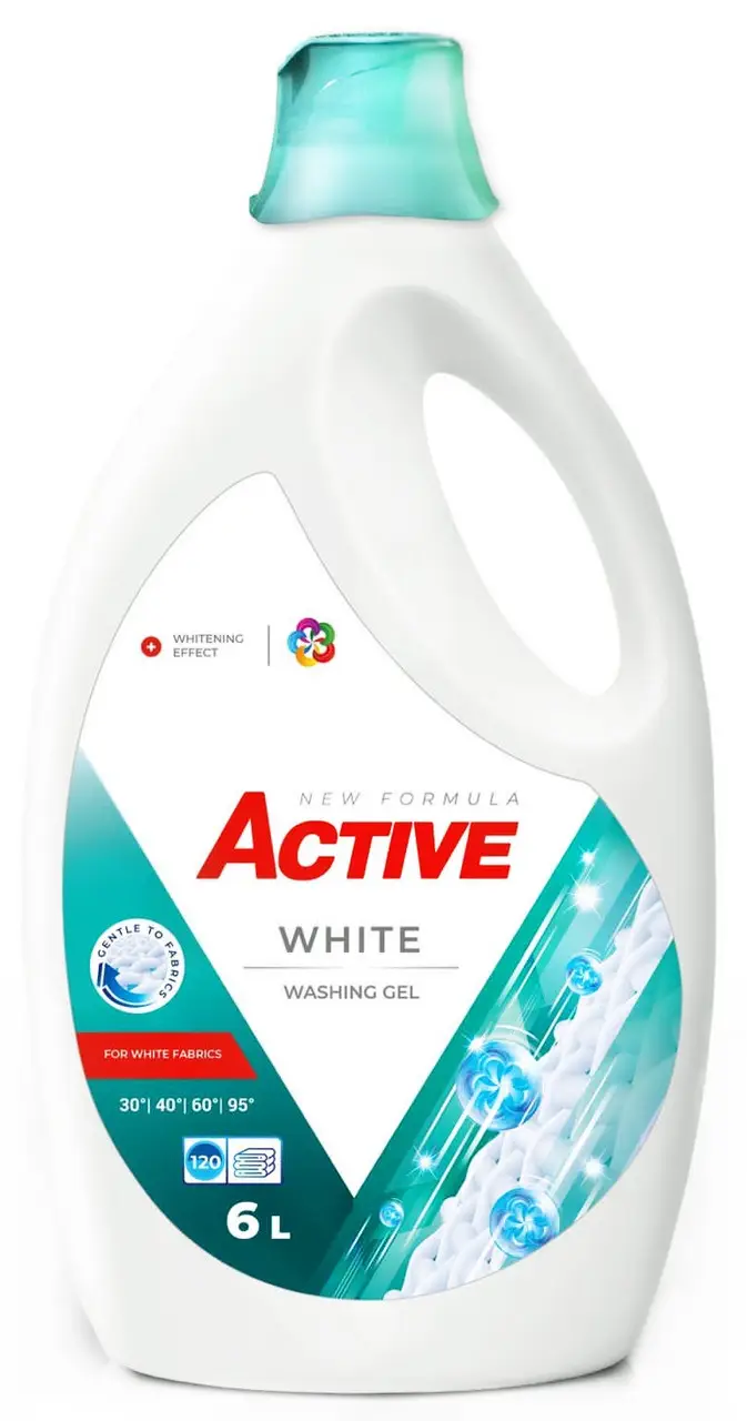 Гель для прання білих тканин Active White 6 л. 120 стірок