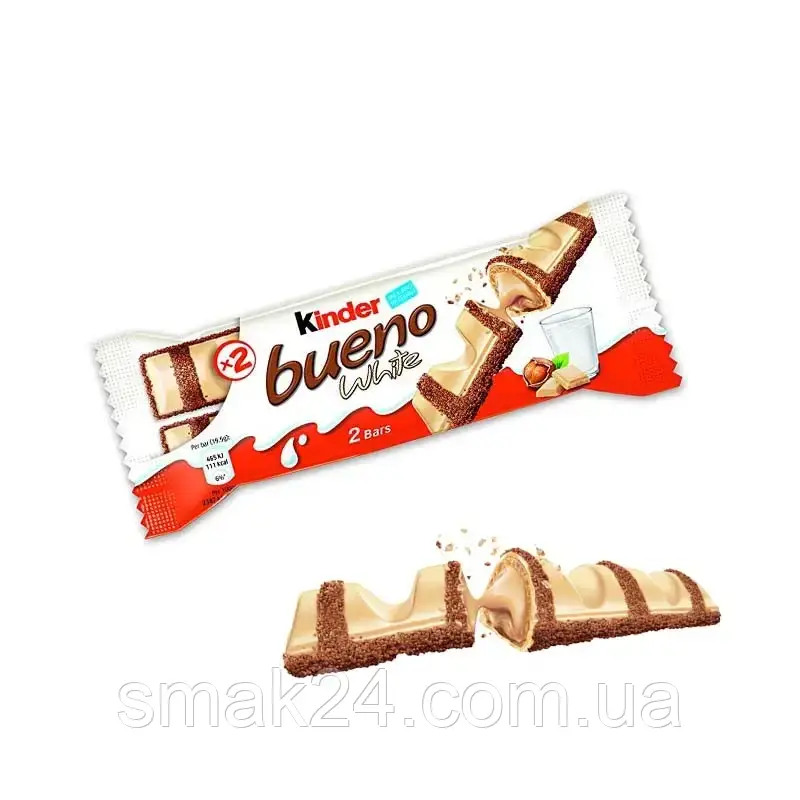 Шоколадний батончик у білому шоколаді Kinder Bueno White (2х21,5г) Німеччина