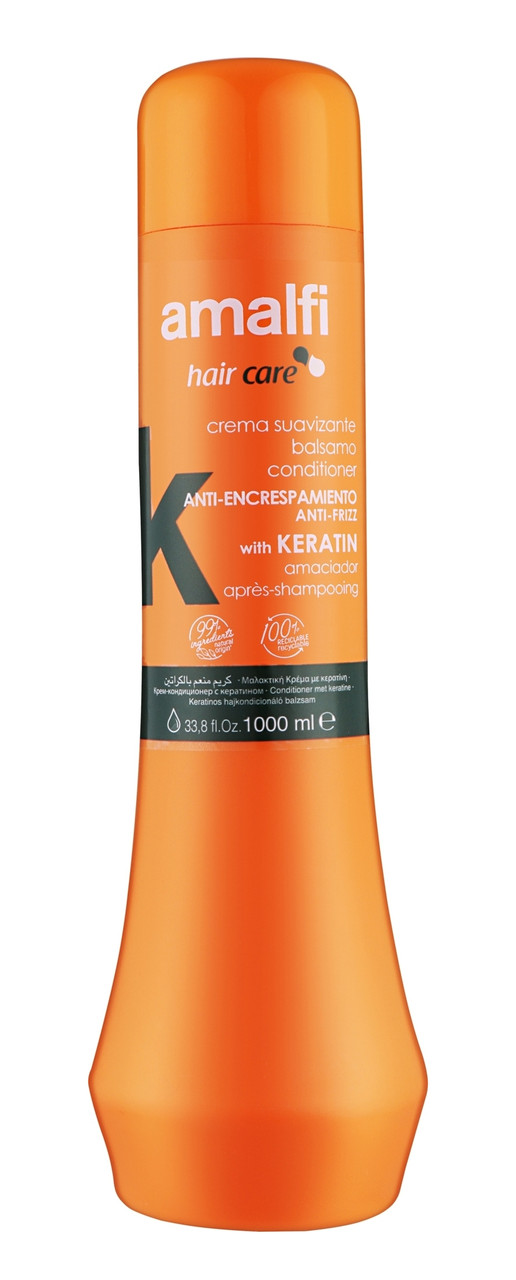 Бальзам-кондиціонер з Кератином Розгладжуючий Amalfi Care anti-Encrespamiento Амалфі для неслухняного Волосся 1000мл