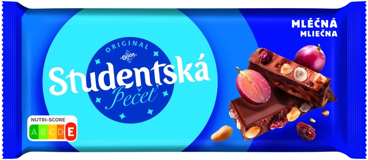 Шоколад Orion Studentska Mlechna Оріон Студентска молочний із арахісом та Родзинками Плитка 170г