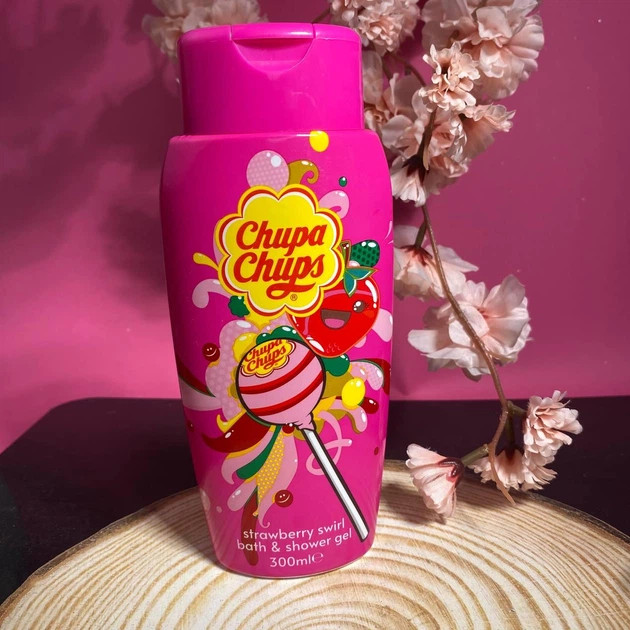 Гель для душу Дитячий Chupa Chups bath and shower Gel Strawberry Swirl Чупа Чупс Полуничний Вихор від Трьох років 300мл