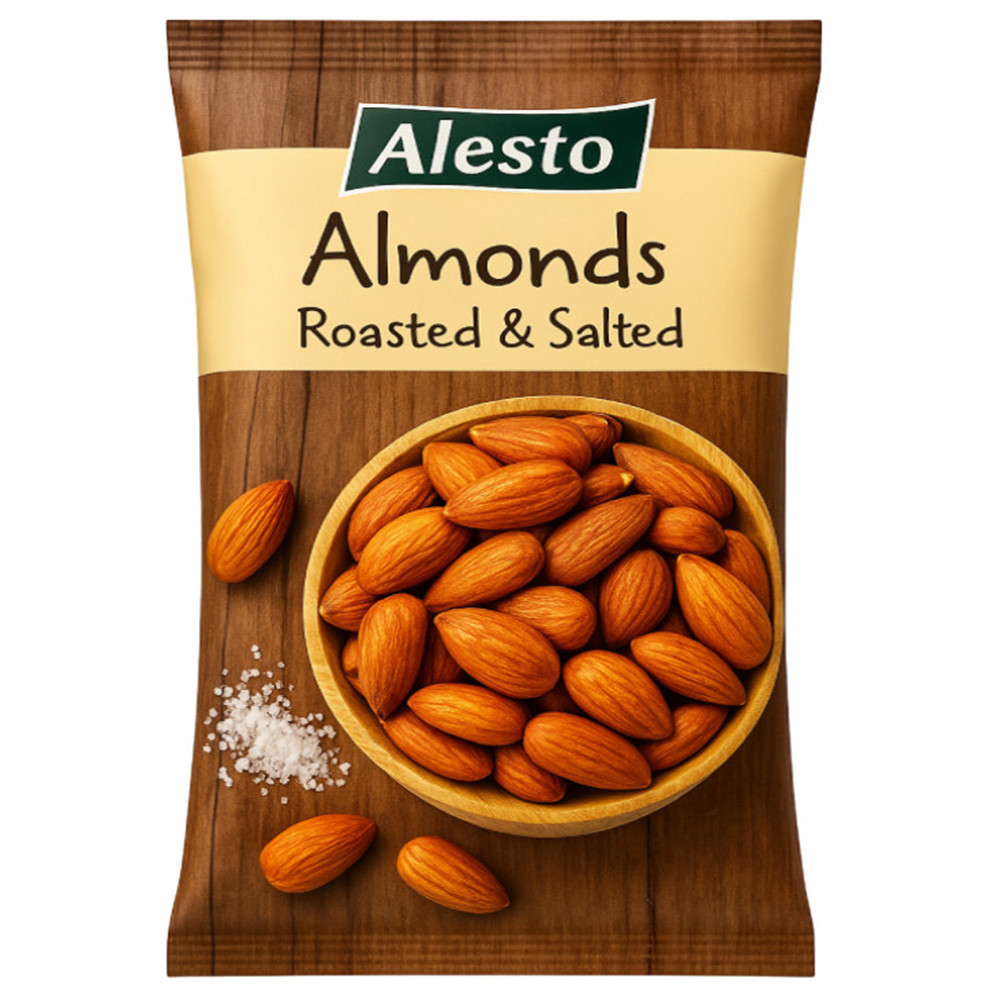 Мигдаль смажений Солений Alesto Almonds Roasted&Salted Алесто з сіллю Пакет 150г