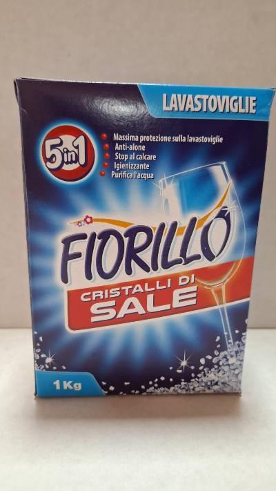 Сіль для посудомийних машин Fiorillo Cristalli di sale 5in1 Фіорілло крупнозернисті кристали 5в1 Коробка 1000г