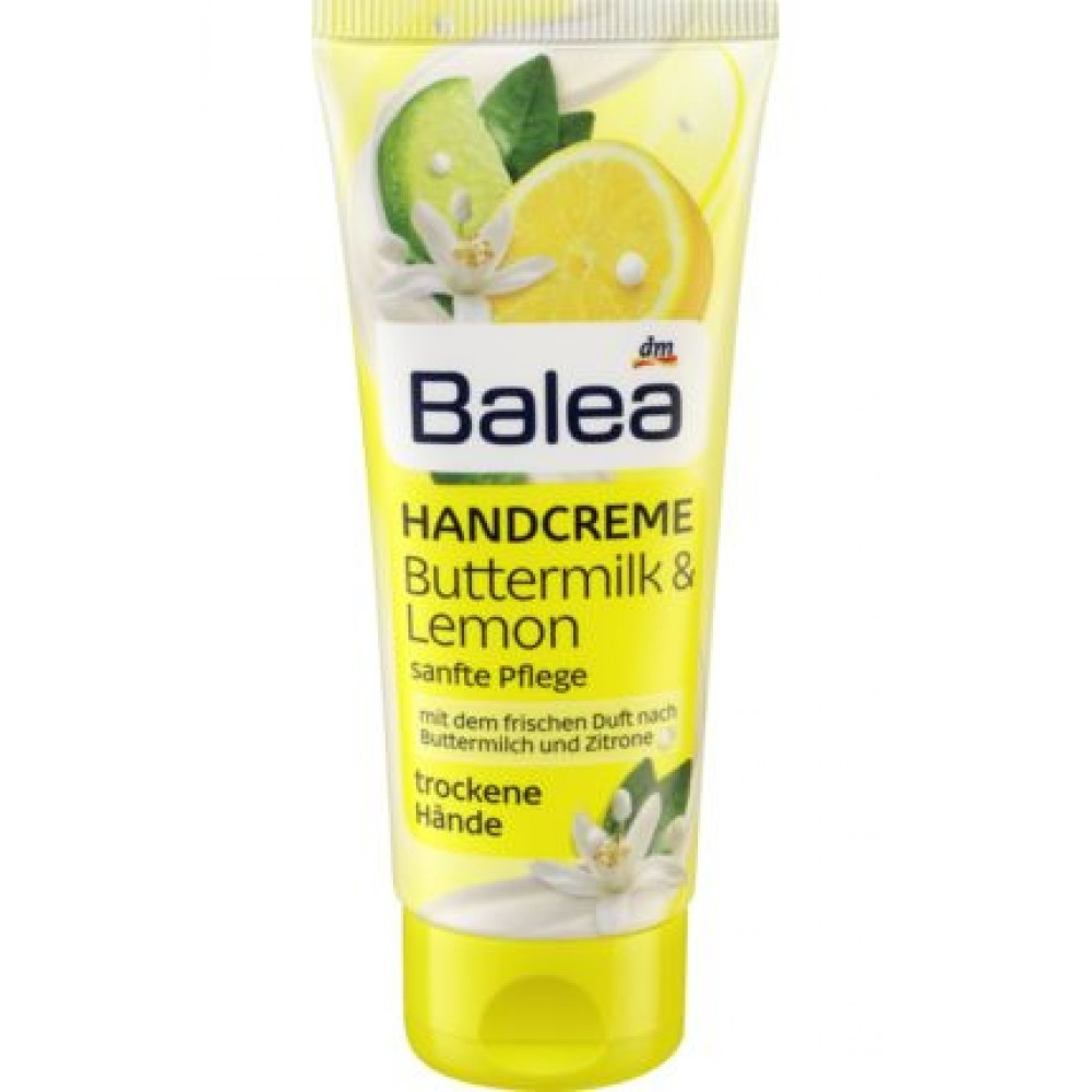 Зволожувальний крем для рук і нігтів Balea handcreme buttermilk & lemon лимон 100мл
