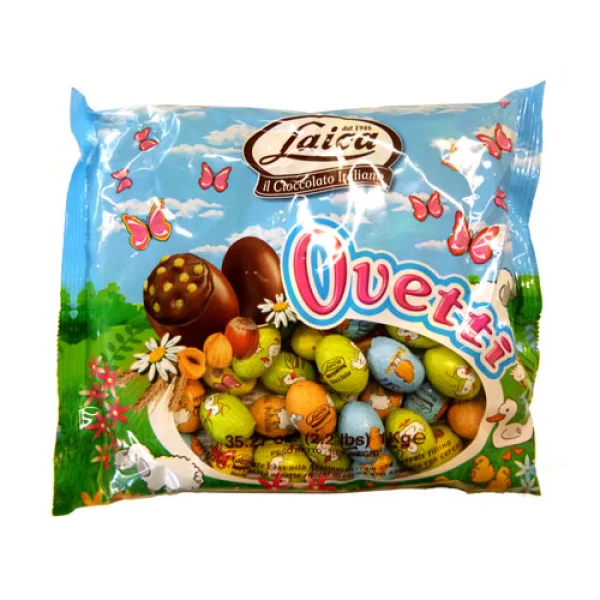 Шоколадні великодні Ovetti яйця ovetti 1кг італія для дітей 85-90 шт. - 1