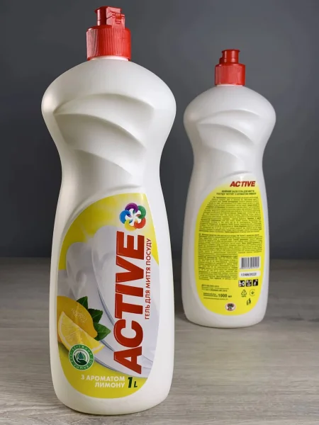 Рідкий засіб для миття посуду Active з ароматом лимону 1л - 1