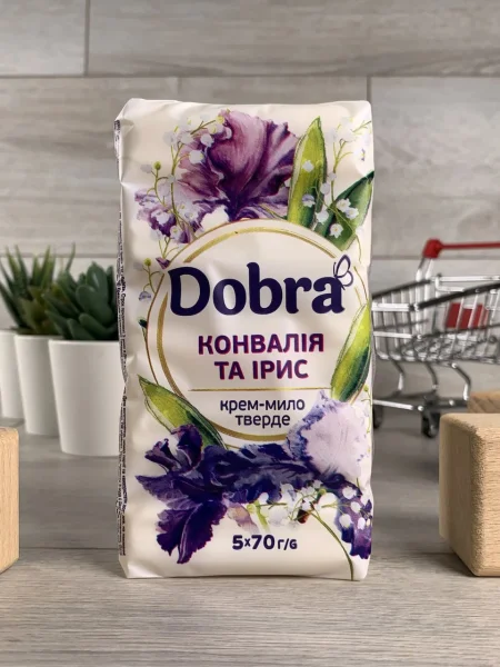 Туалетне крем-мило Dobra Конвалія та ірис 5шт 350г - 2