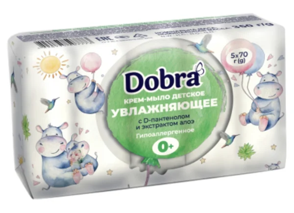 Дитяче крем-мило Dobra D-пантенол і алоє гіпоалергенне 5шт 350г - 1
