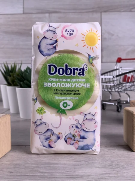 Дитяче крем-мило Dobra D-пантенол і алоє гіпоалергенне 5шт 350г - 2
