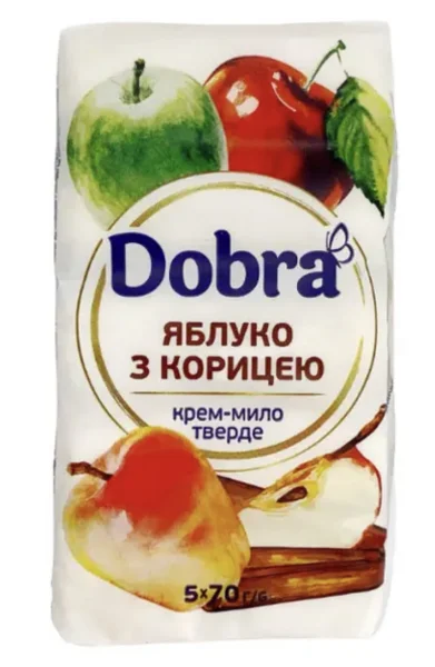 Туалетне крем-мило Dobra Яблуко з корицею 5шт 70г - 1