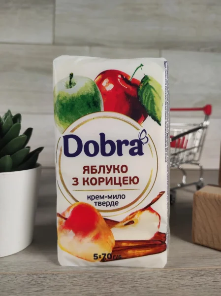 Туалетне крем-мило Dobra Яблуко з корицею 5шт 70г - 2