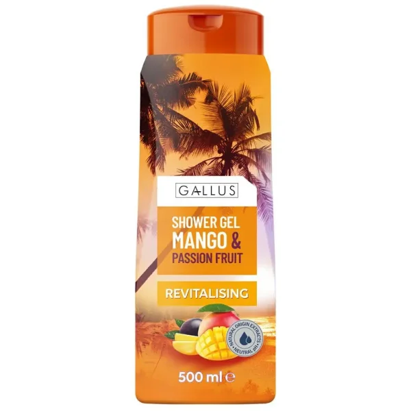 Гель для душу із ароматом манго та маракуя Gallus mango & passion fruit 500мл - 1