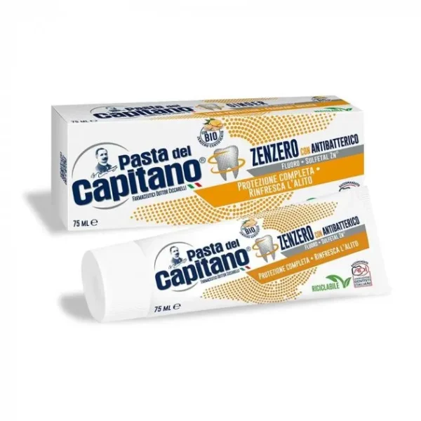 Зубна паста Pasta del Capitano zenzero (імбир) з антибактеріальним ефектом 75мл - 1